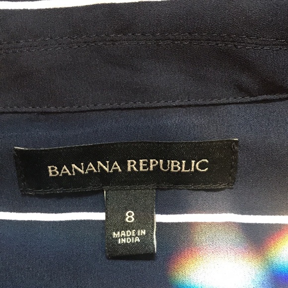 Banana Republic Pinstripe Shirt Dress with Adjustable Waist and Side Pockets-8 - Picture 12 of 16